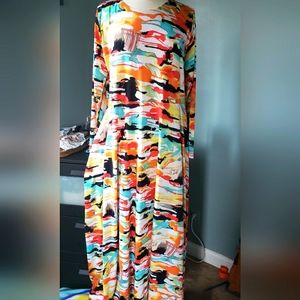 Multicolor Swing Abaya Dress